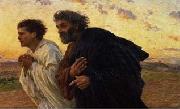 Eugene Burnand The Disciples Peter and John Running to the Sepulchre on the Morning of the Resurrection, c.1898 painting